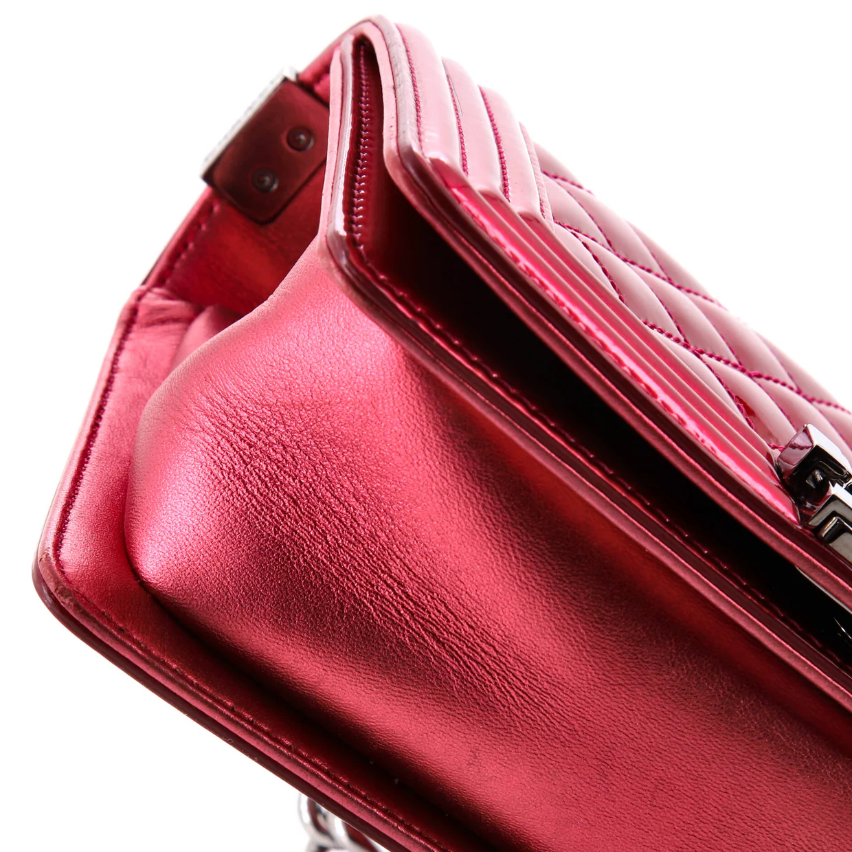 Boy Flap Bag Quilted Patent Small - Deep Luxury