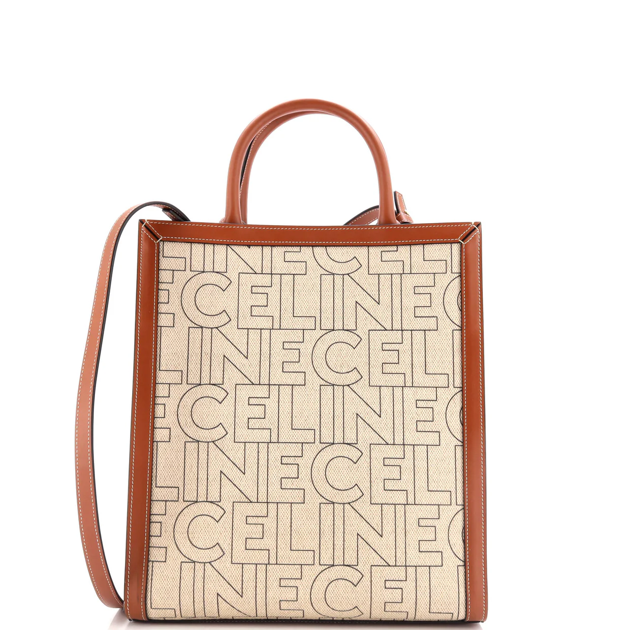 Vertical Cabas Tote Printed Canvas and Leather Small - Deep Luxury