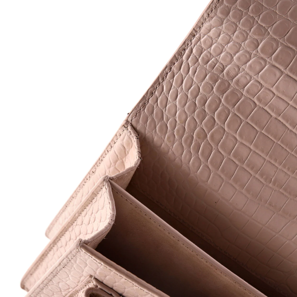 Sunset Crossbody Bag Crocodile Embossed Leather Medium - Deep Luxury