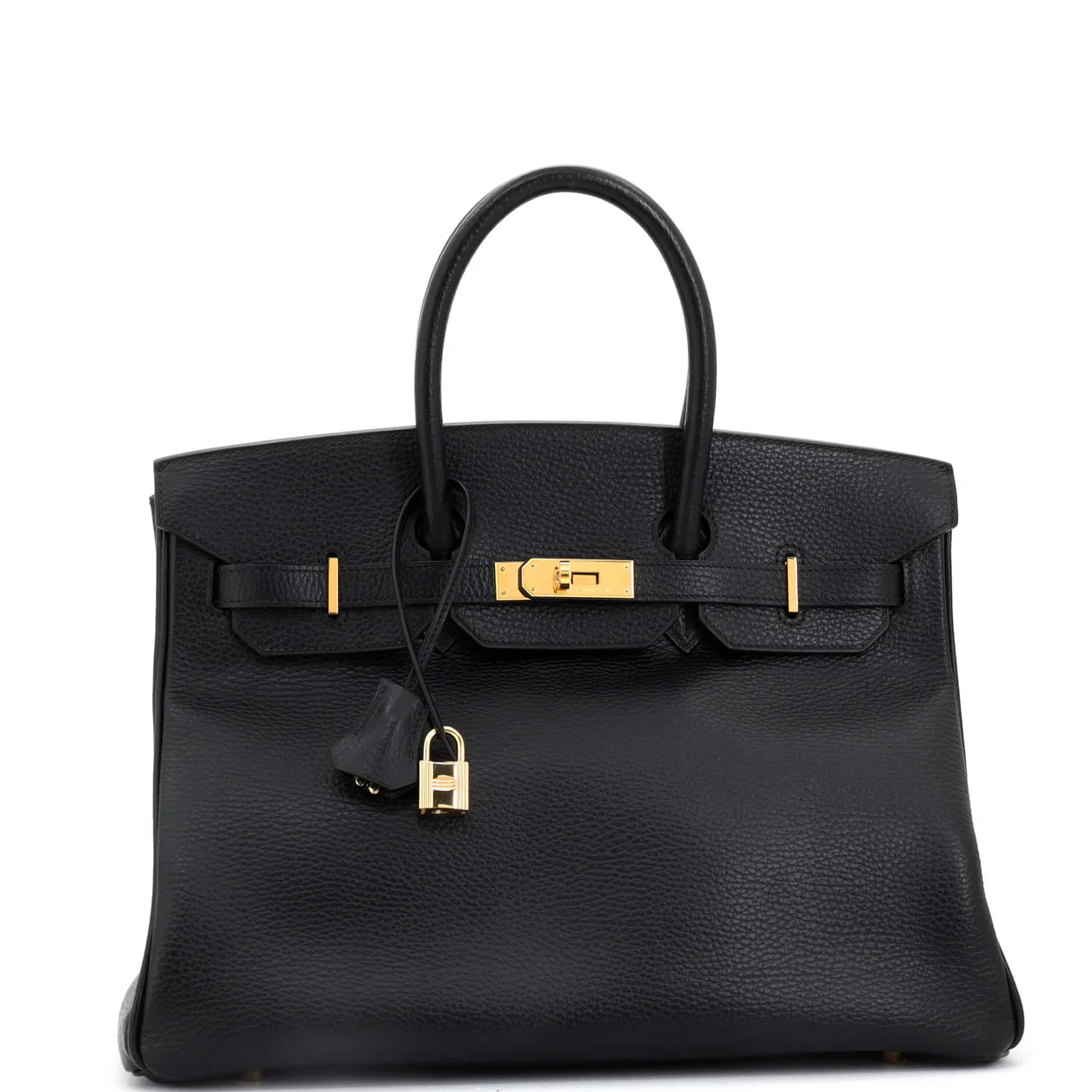 Birkin Handbag Noir Ardennes with Gold Hardware 35 - Deep Luxury