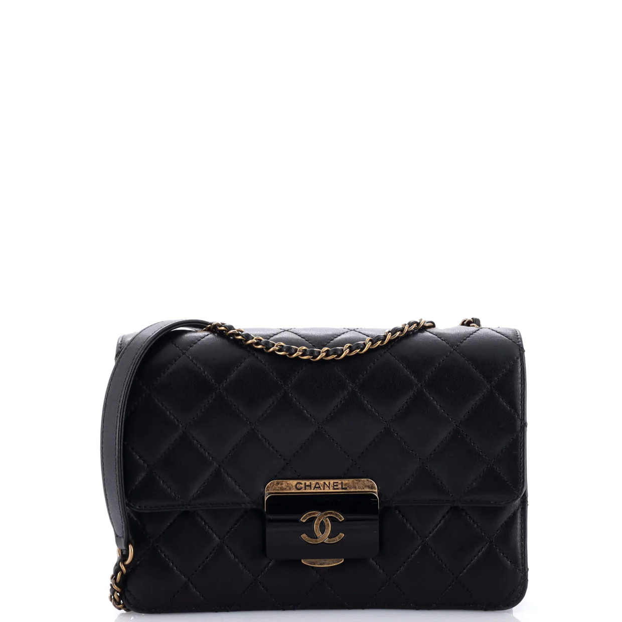 Beauty Lock Flap Bag Quilted Sheepskin Small - Deep Luxury