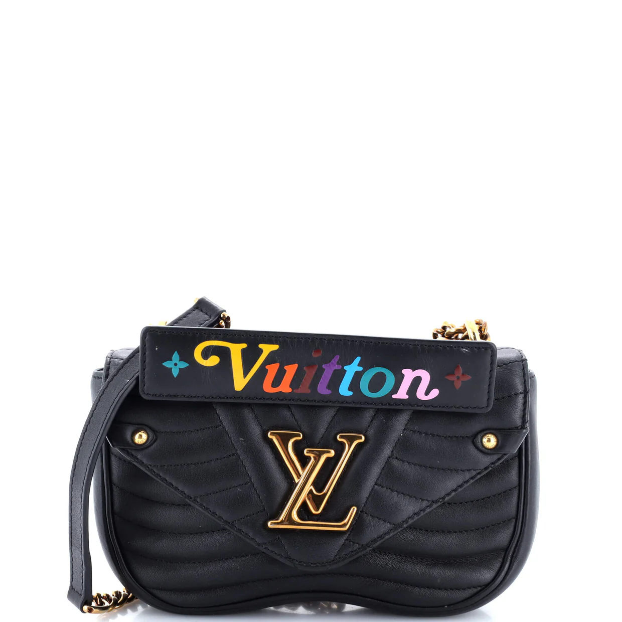 New Wave Chain Bag Quilted Leather PM - Deep Luxury