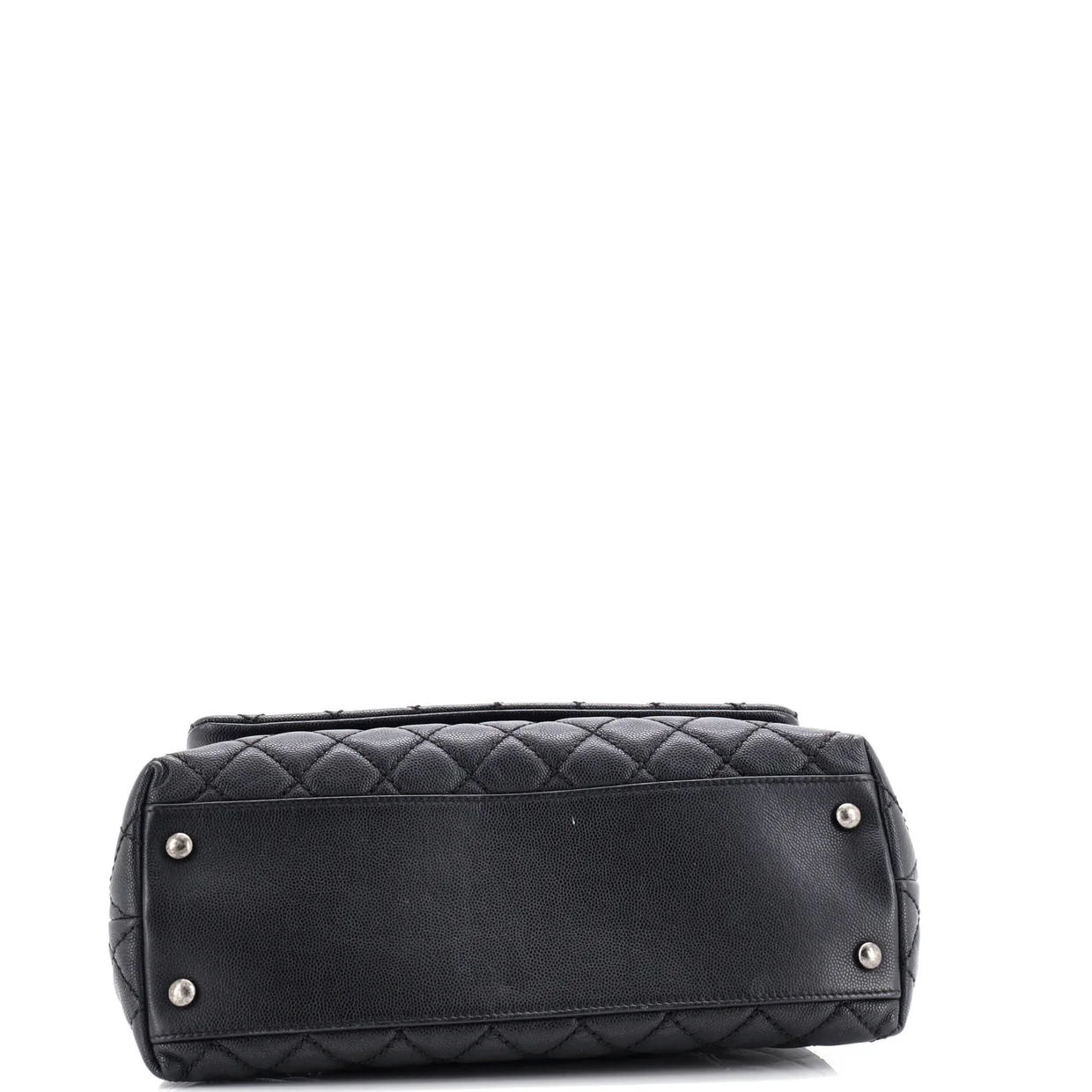 Coco Top Handle Bag Quilted Caviar Small - Deep Luxury