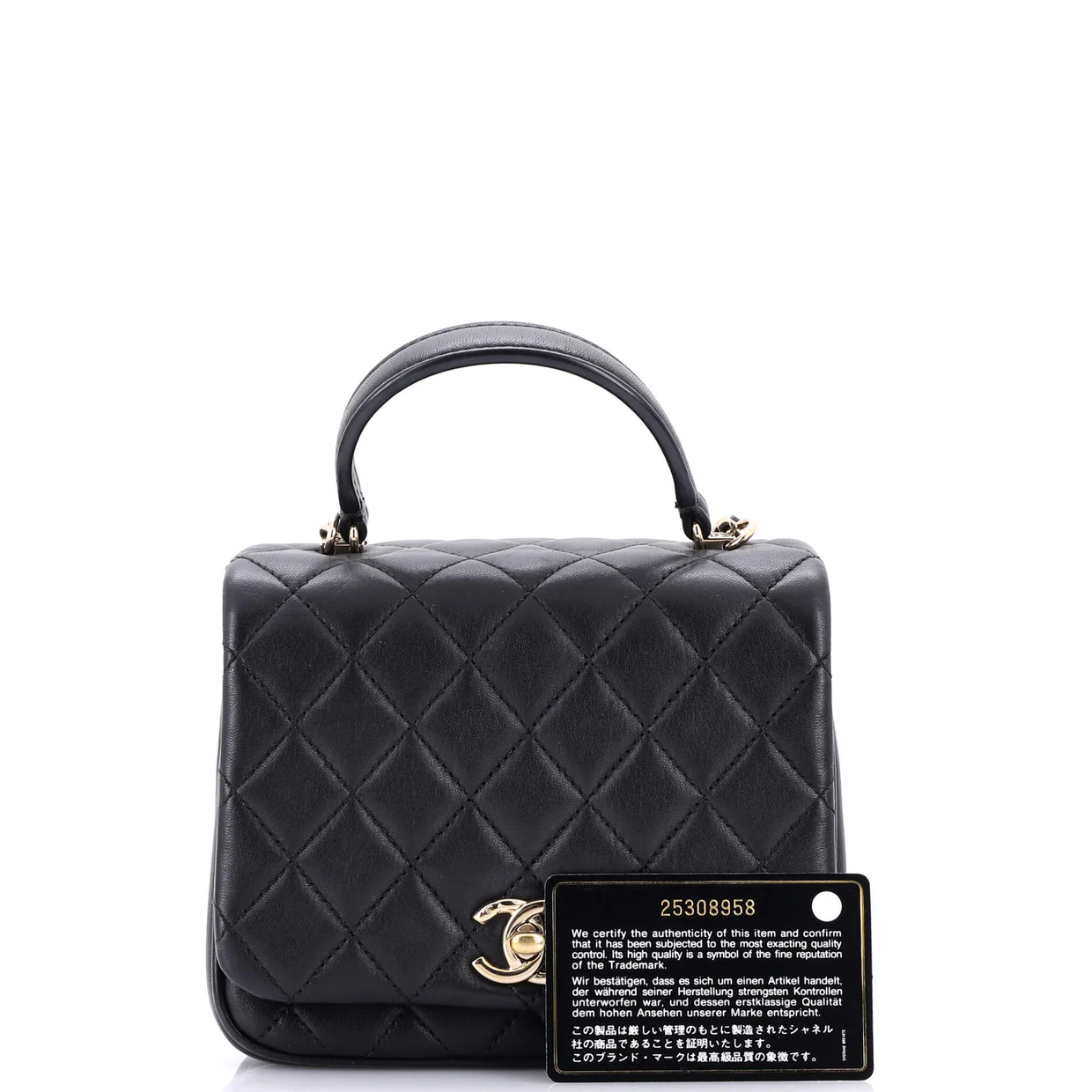 Citizen Chic Top Handle Bag Quilted Lambskin Mini - Deep Luxury