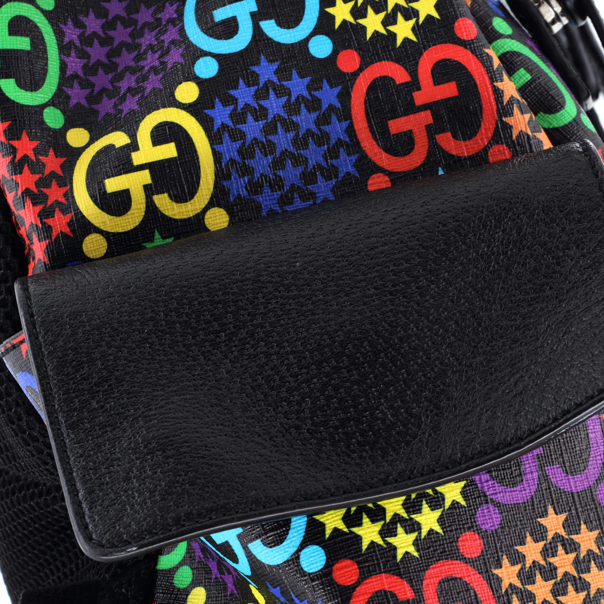 Double Pocket Belt Backpack Psychedelic Print GG Coated Canvas Medium - Deep Luxury