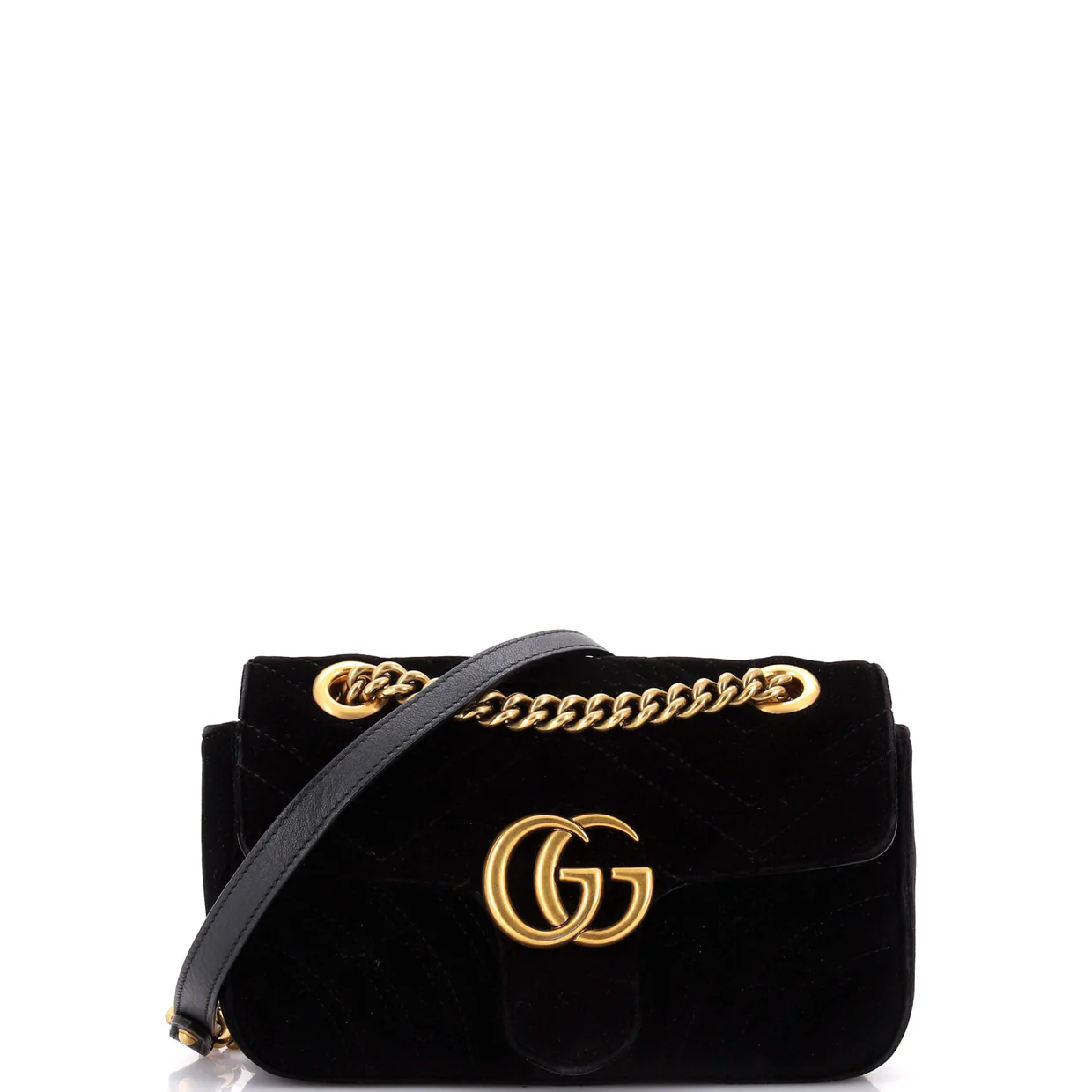 GG Marmont Flap Bag Matelasse Velvet Mini - Deep Luxury