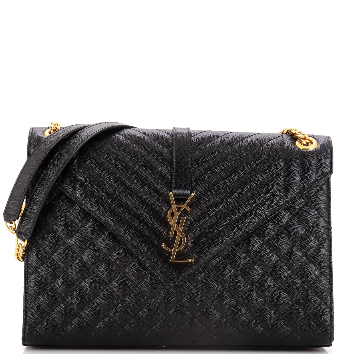 Classic Monogram Envelope Satchel Mixed Matelasse Leather Large - Deep Luxury