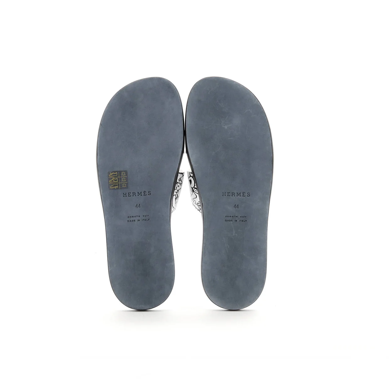Men's Izmir Slide Sandals Printed Leather - Deep Luxury
