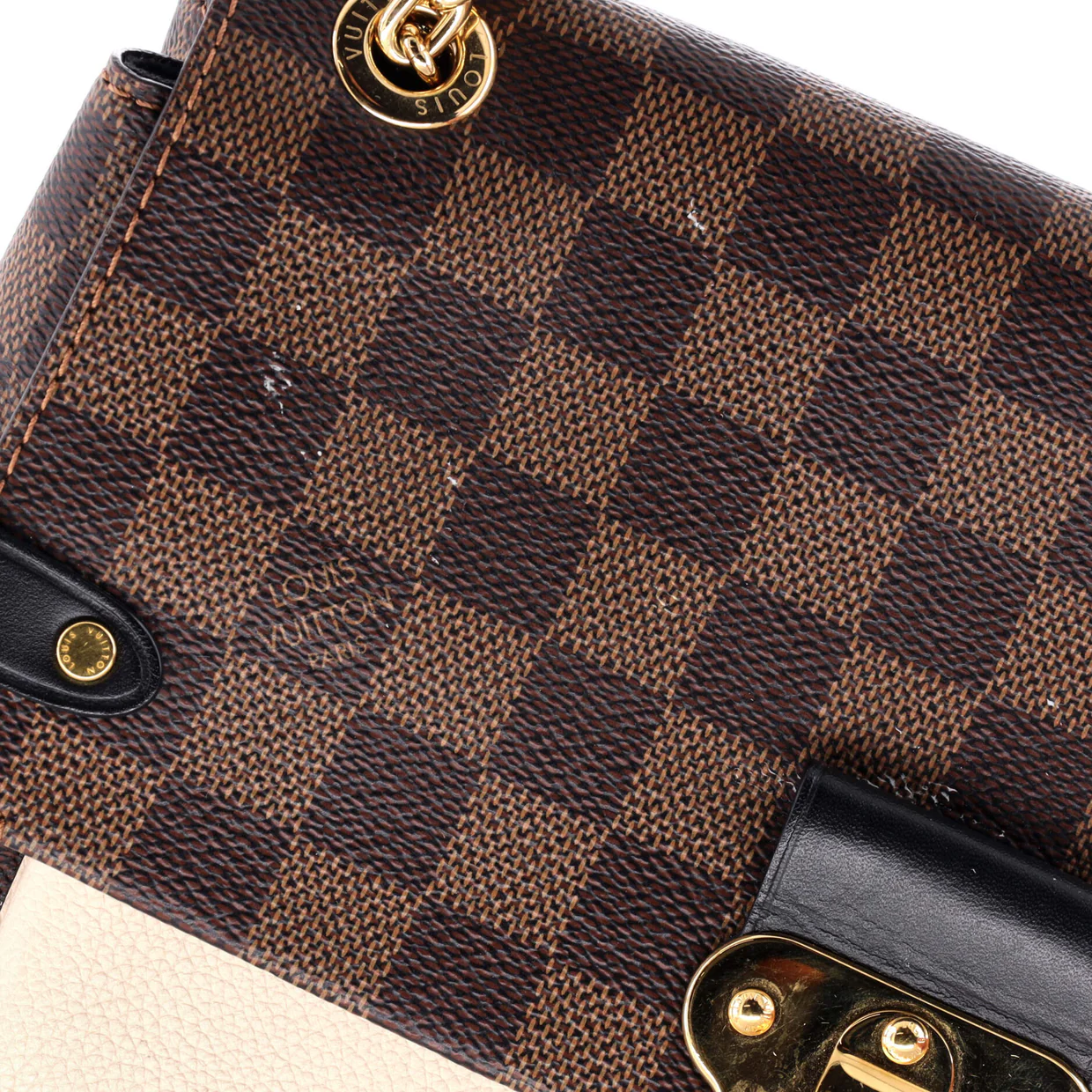 Vavin Handbag Damier with Leather PM - Deep Luxury