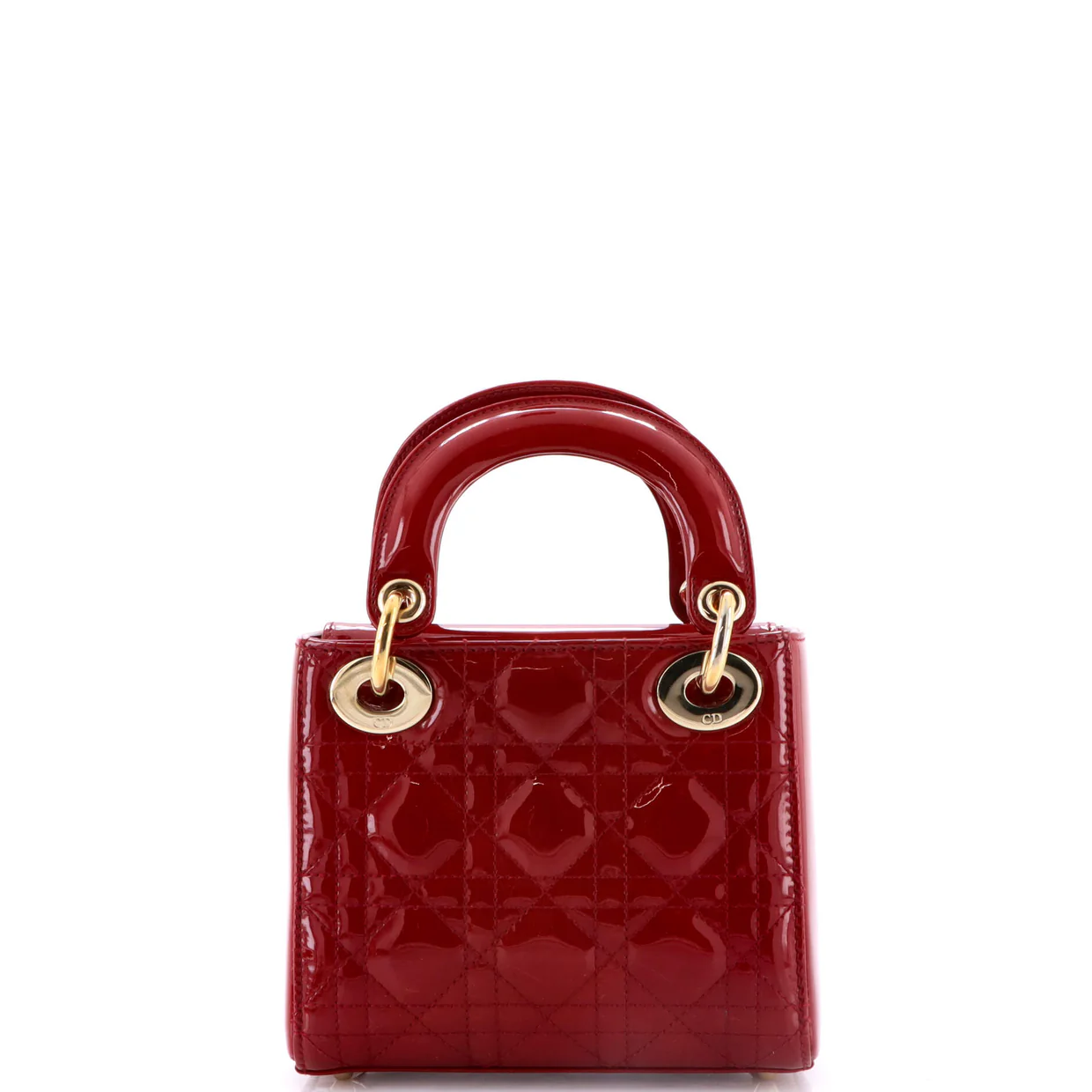 Lady Dior Chain Bag Cannage Quilt Patent Mini - Deep Luxury