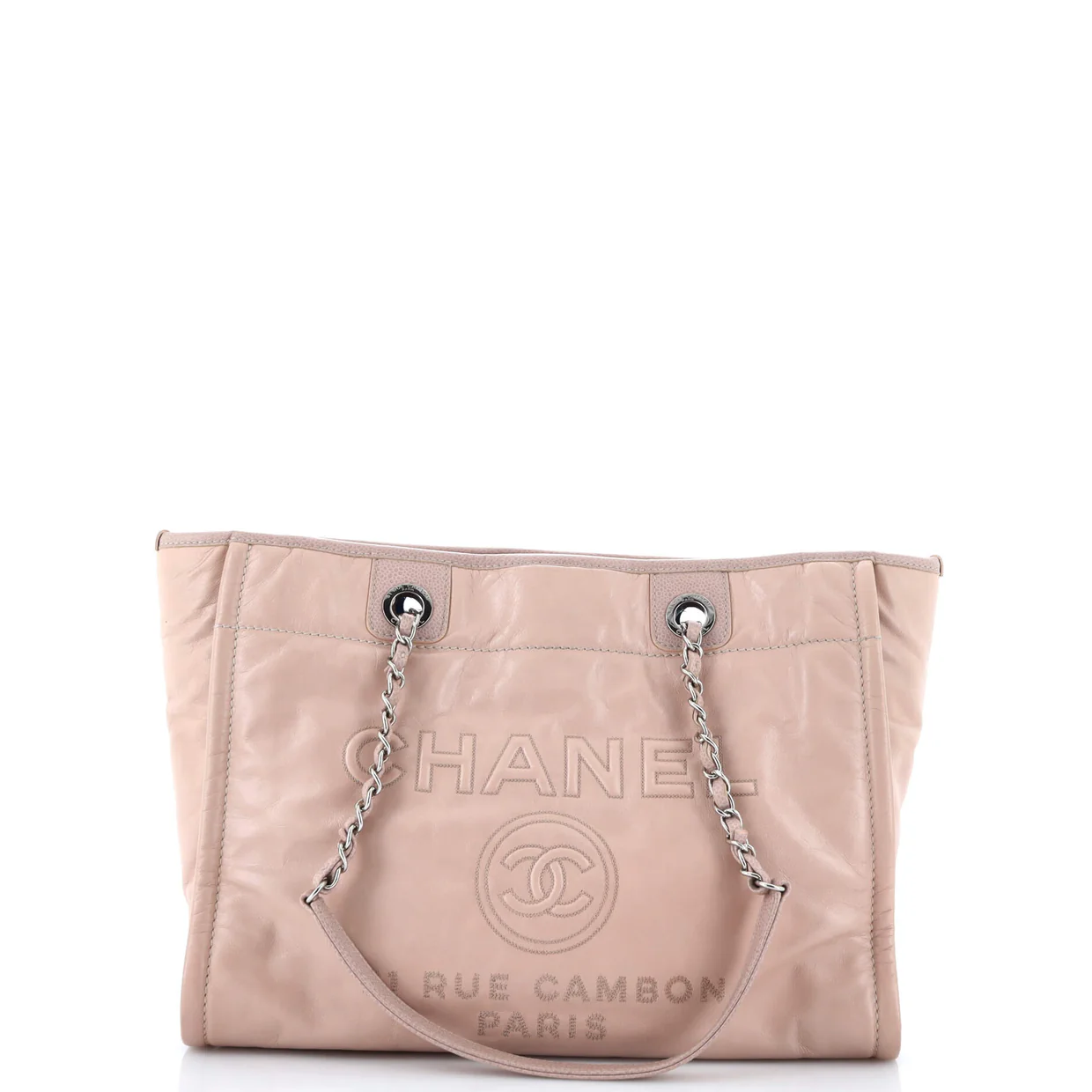 Deauville Tote Glazed Calfskin Small - Deep Luxury