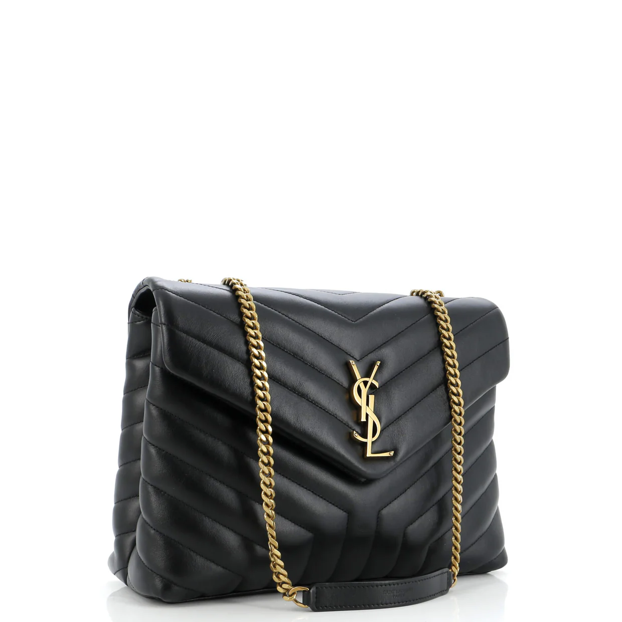 Loulou Shoulder Bag Matelasse Chevron Leather Medium - Deep Luxury
