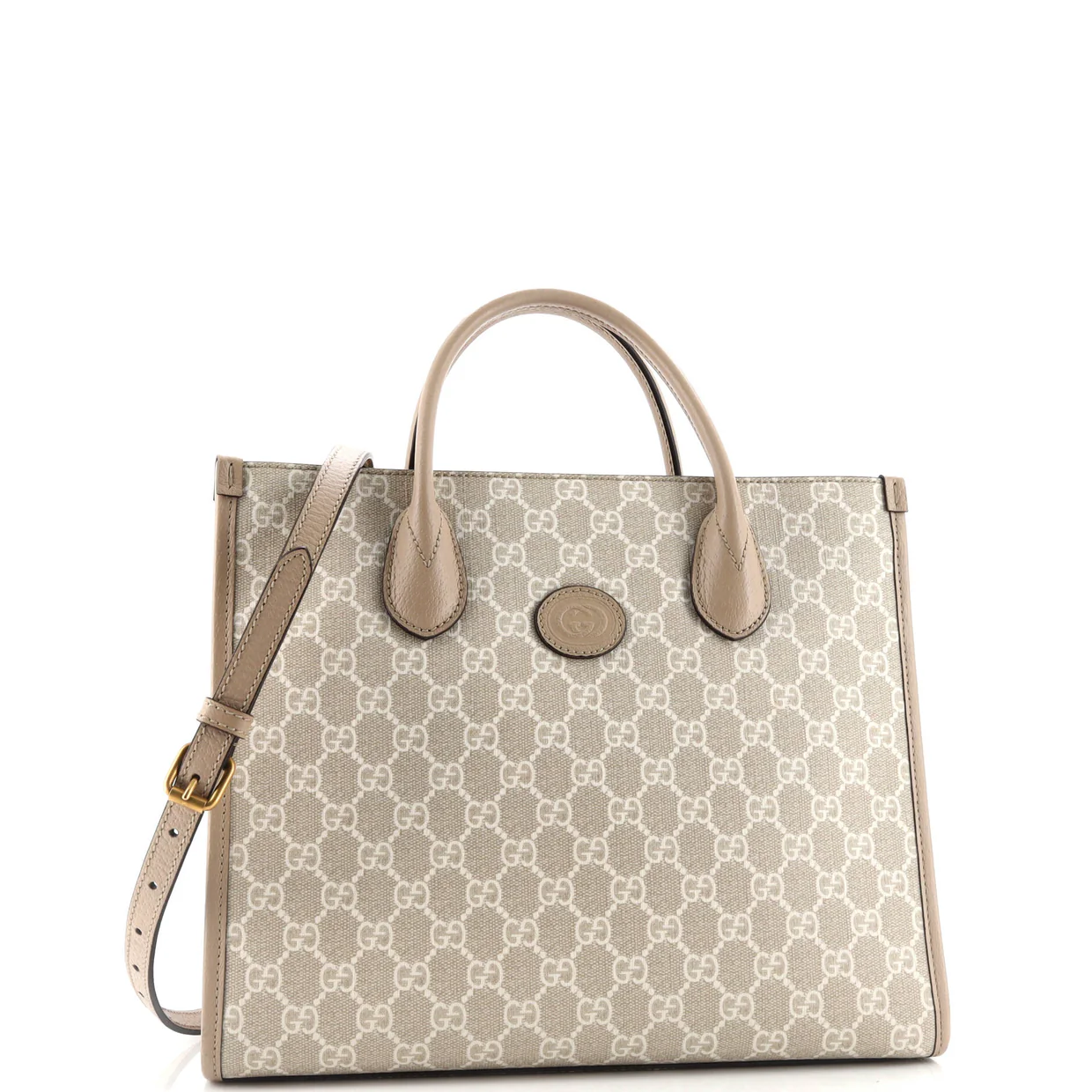 Interlocking G Tote GG Coated Canvas and Leather Small - Deep Luxury