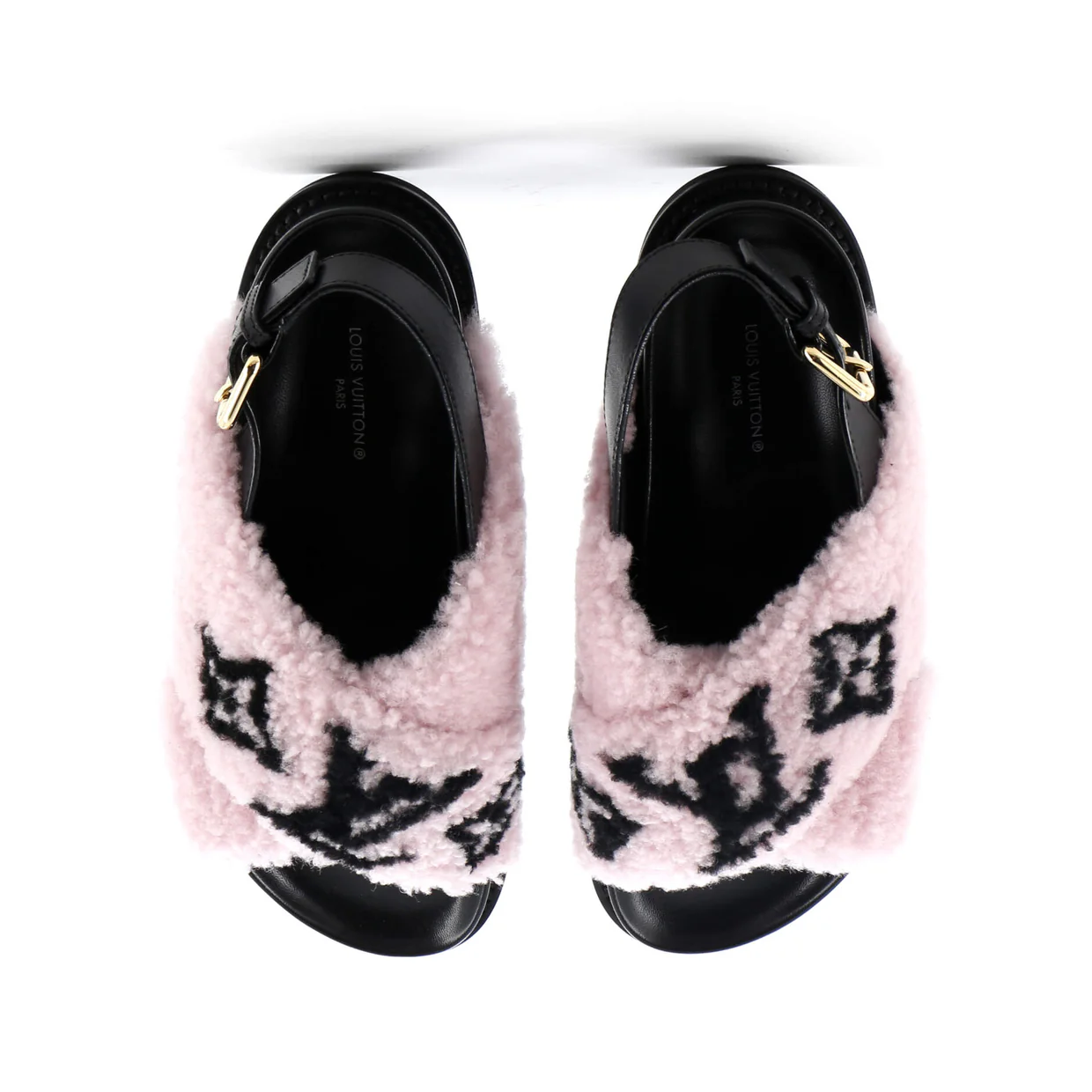 Women's Paseo Comfort Slide Slingback Sandals Shearling with Leather - Deep Luxury