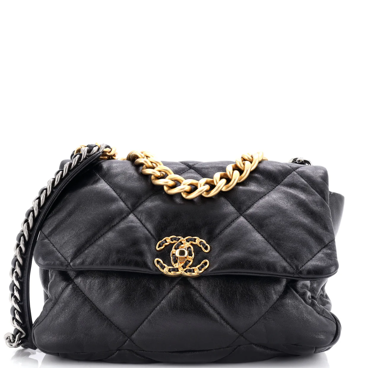 19 Flap Bag Quilted Leather Medium - Deep Luxury