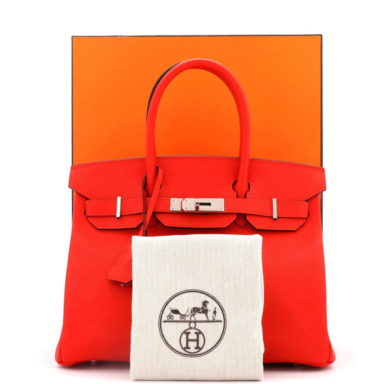Birkin Handbag Rouge De Coeur Epsom with Palladium Hardware 30 - Deep Luxury