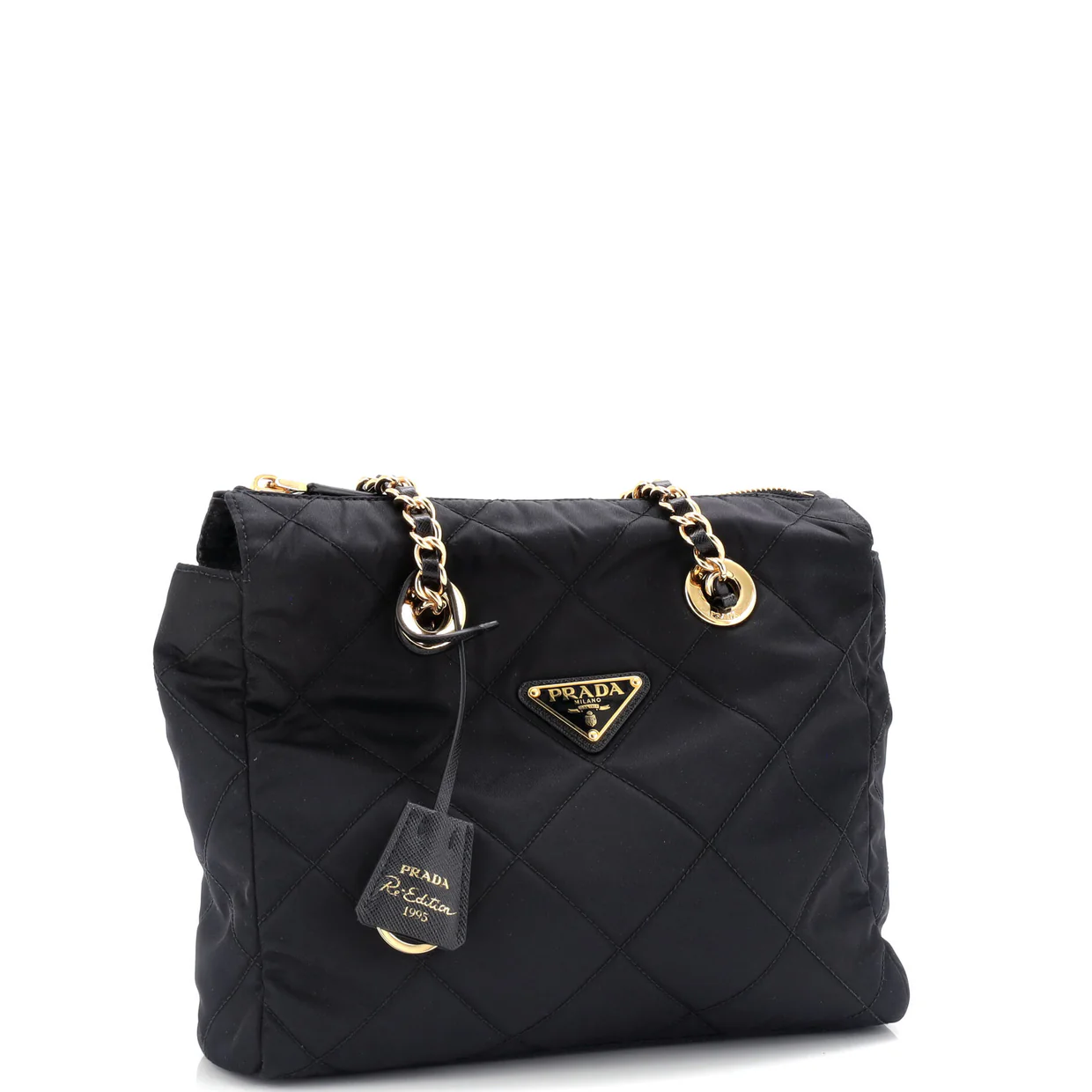 Re-Edition 1995 Chain Tote Quilted Re-Nylon Small - Deep Luxury