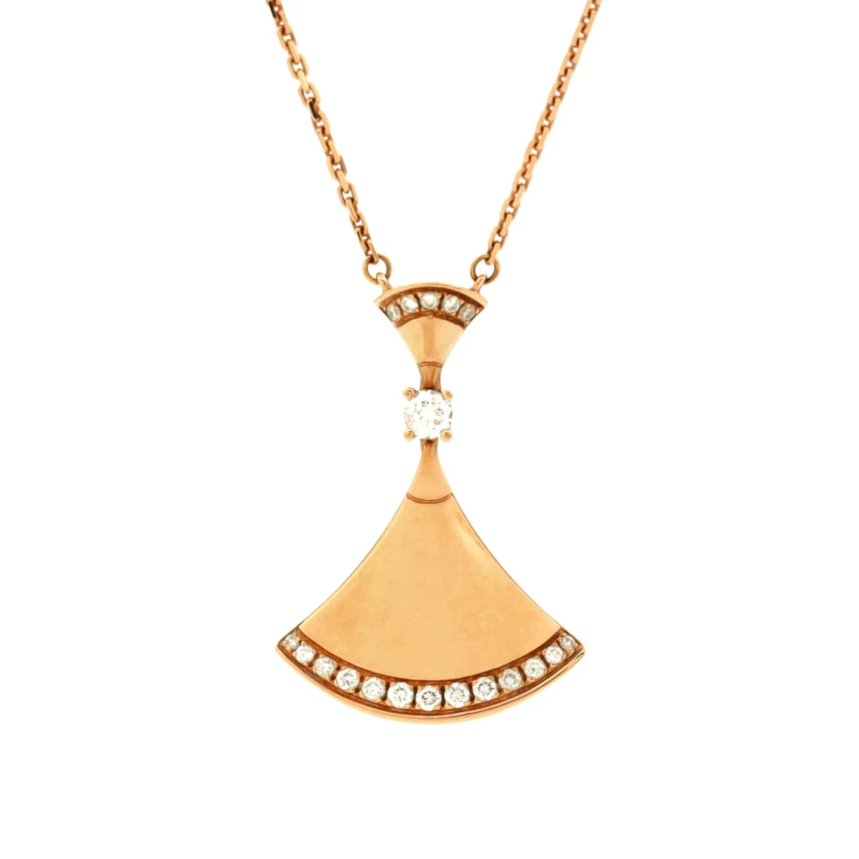 Divas' Dream Pendant Necklace 18K Rose Gold with Diamonds Large - Deep Luxury