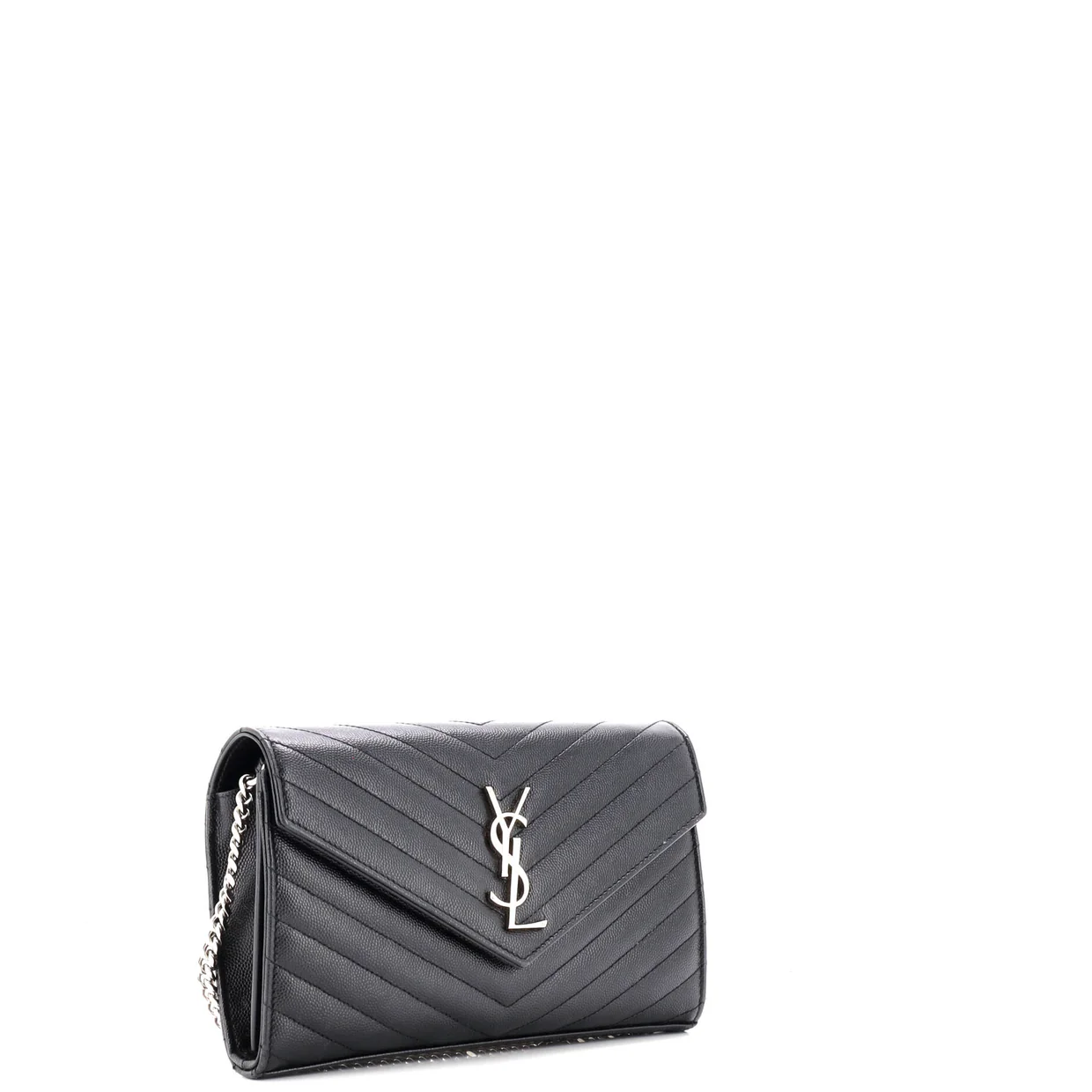 Classic Monogram Wallet on Chain Matelasse Chevron Leather Medium - Deep Luxury