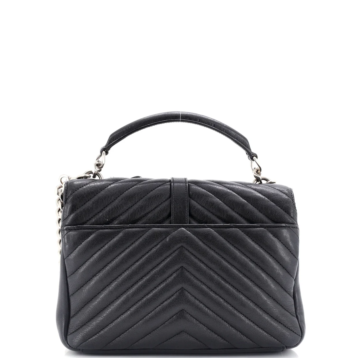 Classic Monogram College Bag Embellished Matelasse Chevron Leather Medium - Deep Luxury