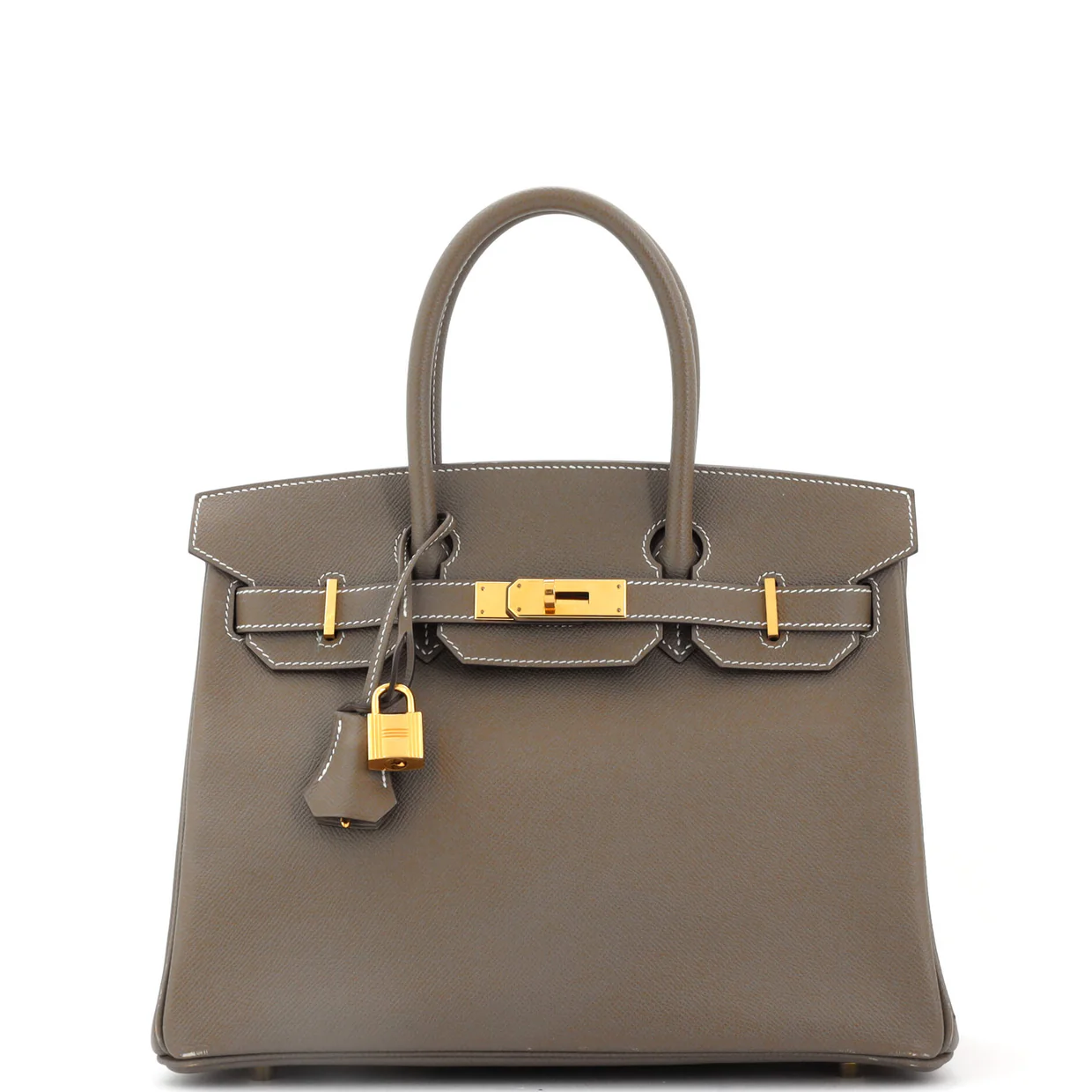 Birkin Handbag Grey Epsom with Gold Hardware 30 - Deep Luxury