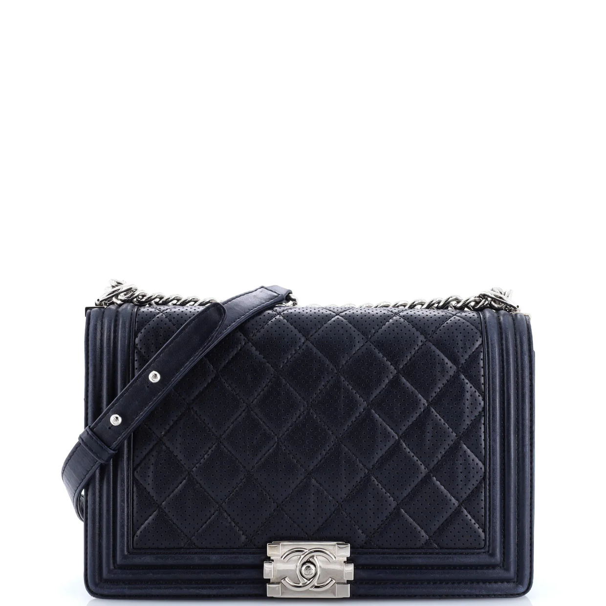 Boy Flap Bag Quilted Perforated Lambskin New Medium - Deep Luxury