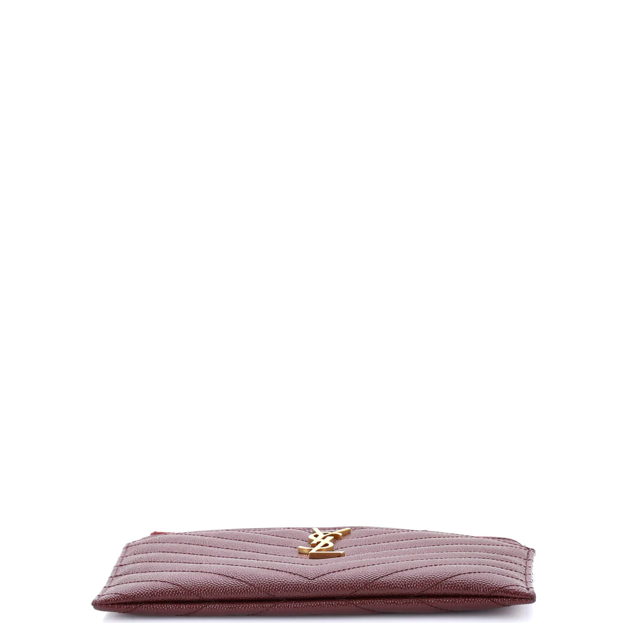 Classic Monogram Zip Bill Pouch Matelasse Chevron Leather Medium - Deep Luxury