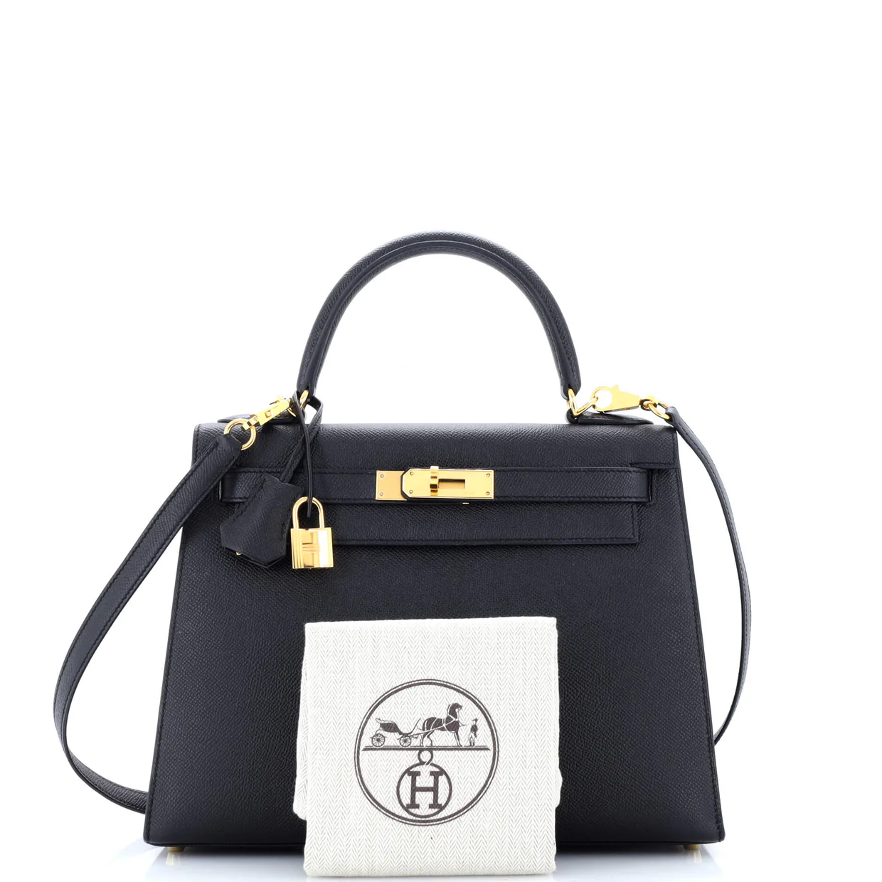 Kelly Handbag Noir Epsom with Gold Hardware 28 - Deep Luxury