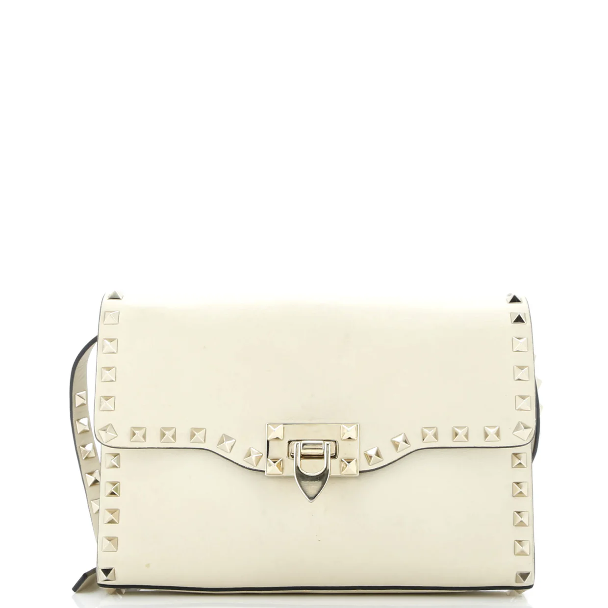 Rockstud Flip Lock Flap Bag Leather Medium - Deep Luxury