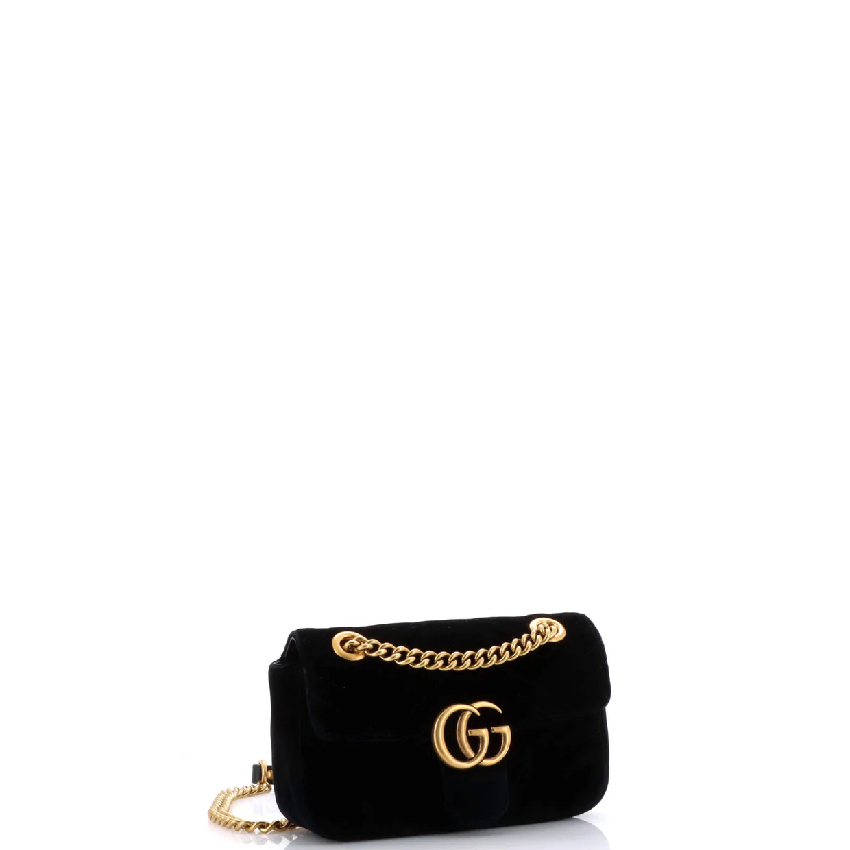 GG Marmont Flap Bag Matelasse Velvet Mini - Deep Luxury