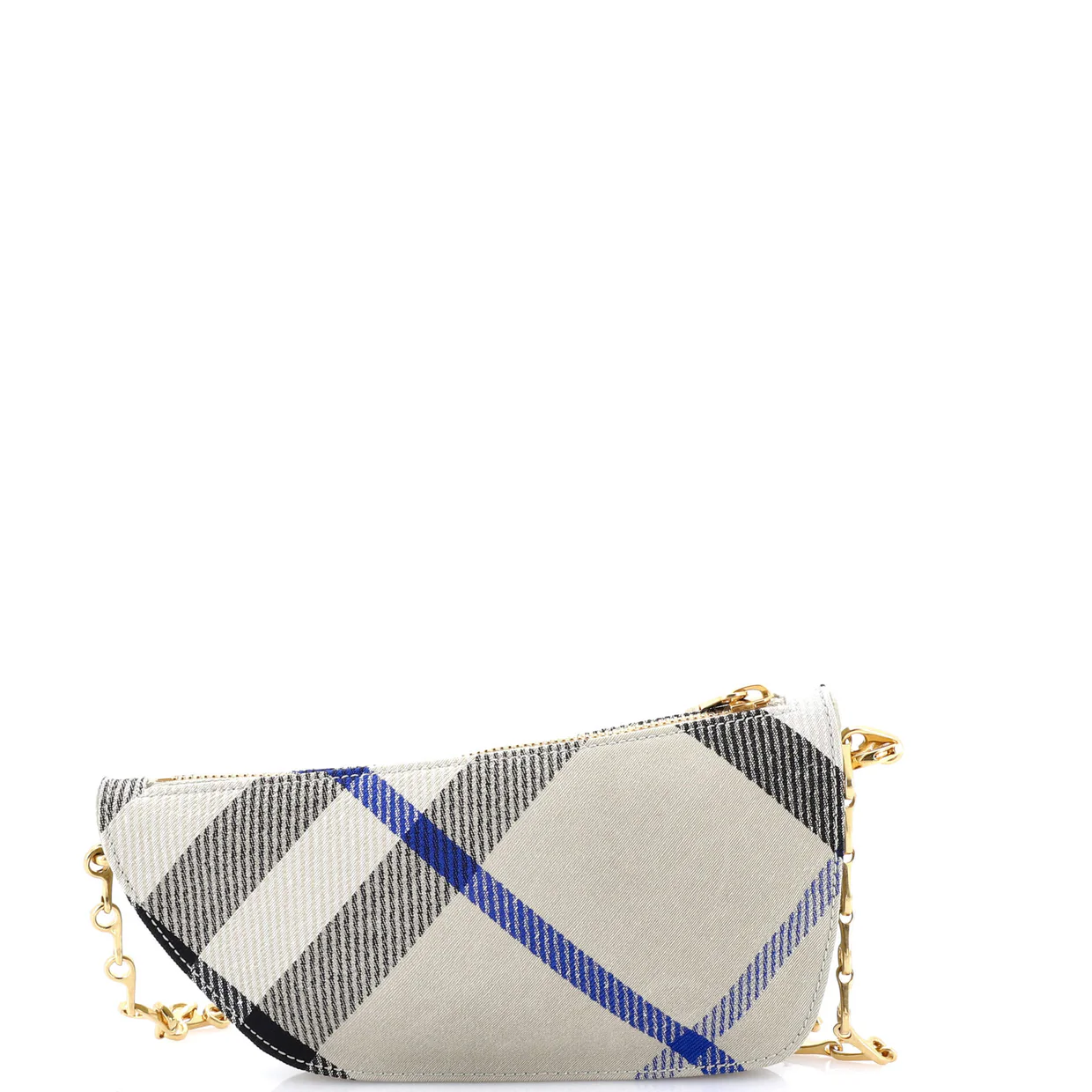 Shield Sling Shoulder Bag Check Canvas and Leather Mini - Deep Luxury