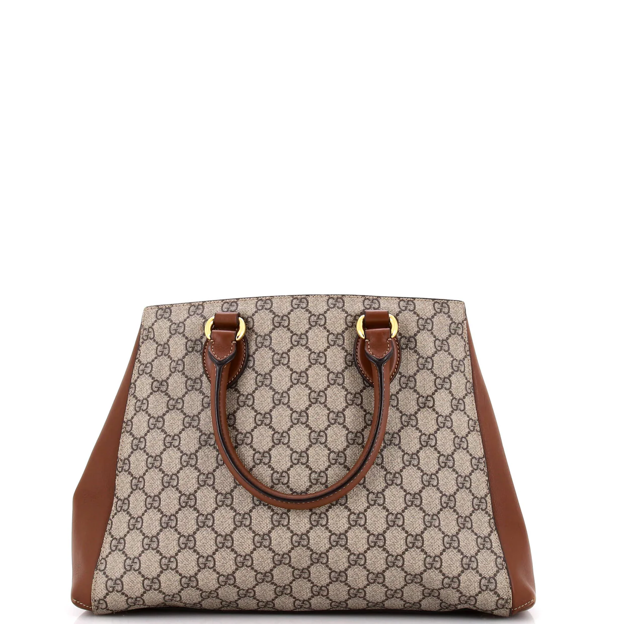 Trapezoid Top Handle Tote GG Coated Canvas Medium - Deep Luxury