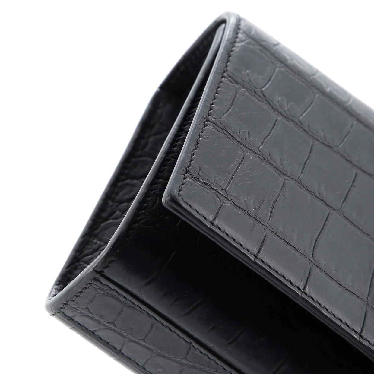 Classic Monogram Tassel Crossbody Bag Crocodile Embossed Leather Small - Deep Luxury