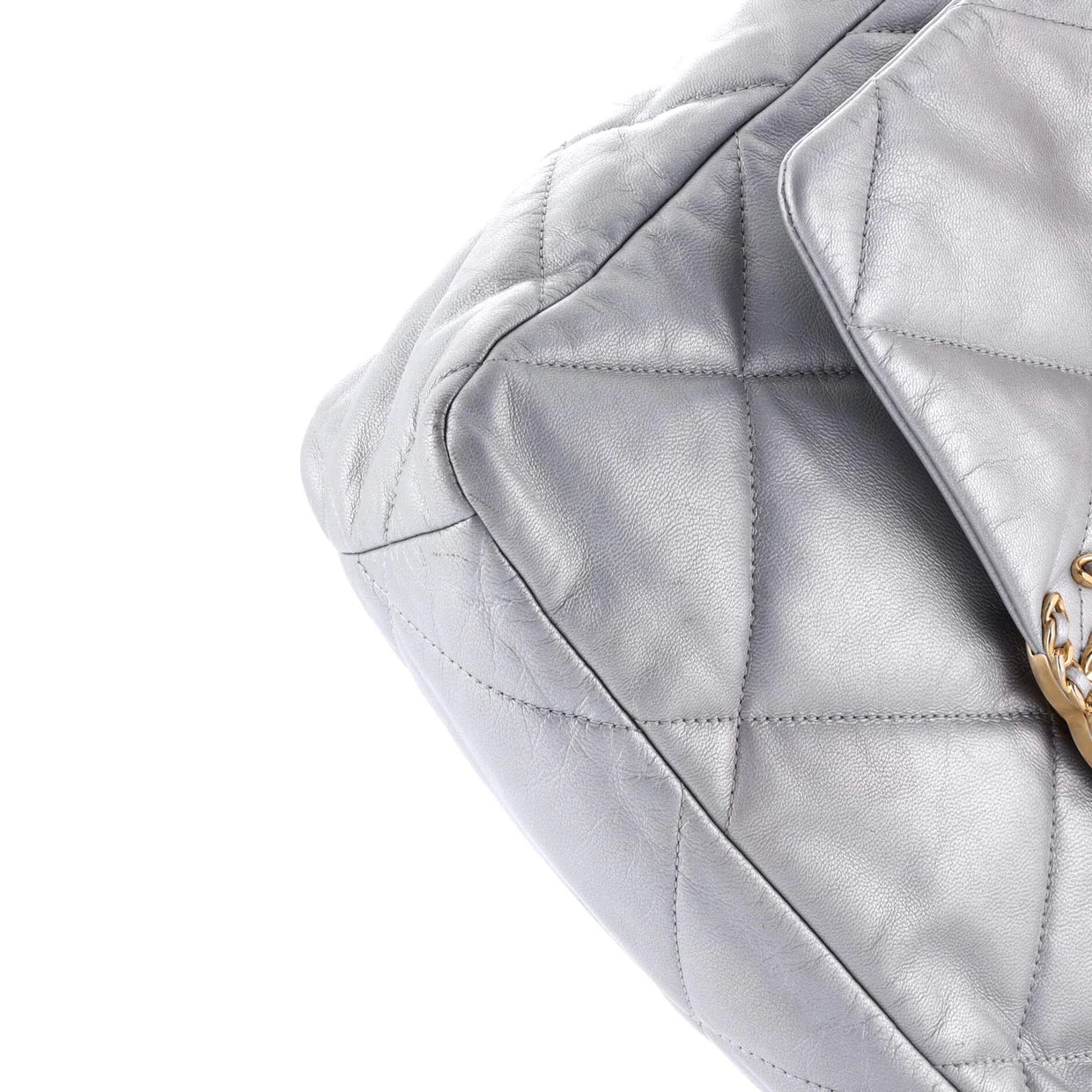 19 Flap Bag Quilted Leather Large - Deep Luxury
