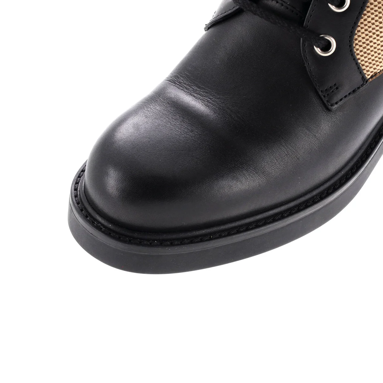 Women's GG Marmont Lace Up Ankle Boots Jumbo GG Canvas and Leather - Deep Luxury