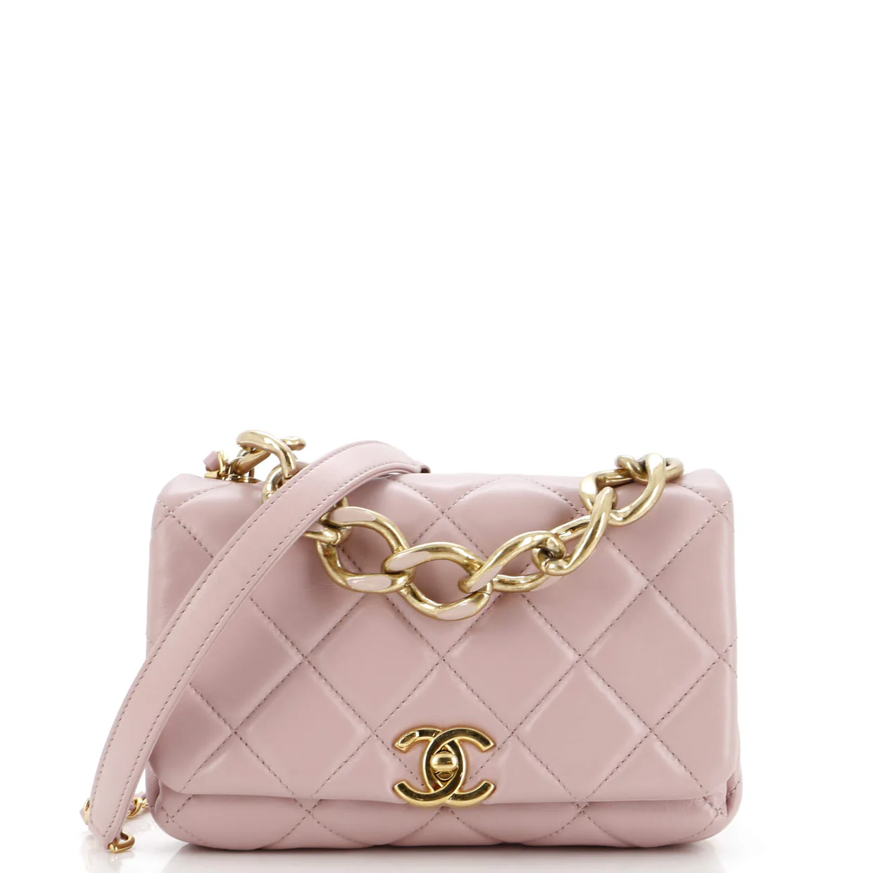 Color Match Flap Bag Quilted Lambskin Small - Deep Luxury