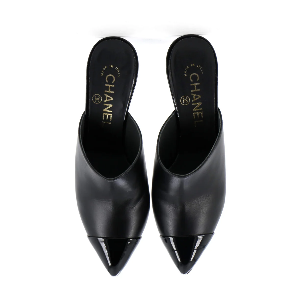 Women's Pointed Toe Heeled Mules Leather with Faux Pearls - Deep Luxury