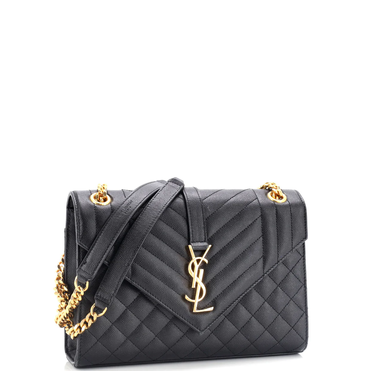 Classic Monogram Envelope Satchel Mixed Matelasse Leather Medium - Deep Luxury