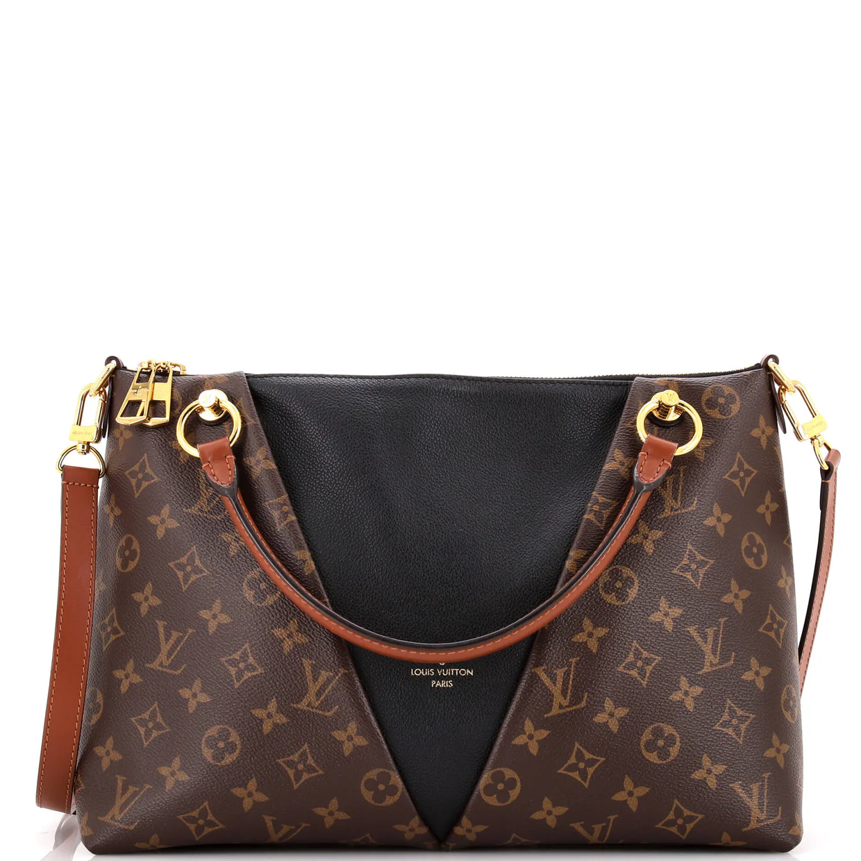 V Tote Monogram Canvas and Leather MM - Deep Luxury