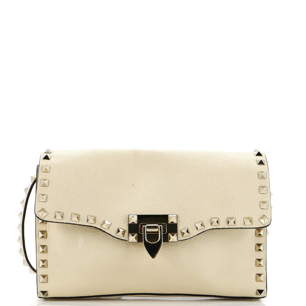 Rockstud Flip Lock Flap Bag Leather Medium - Deep Luxury