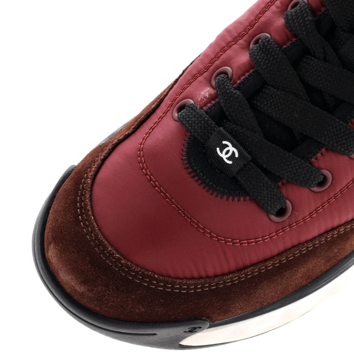 Women's CC Low-Top Sneakers Nylon and Suede - Deep Luxury
