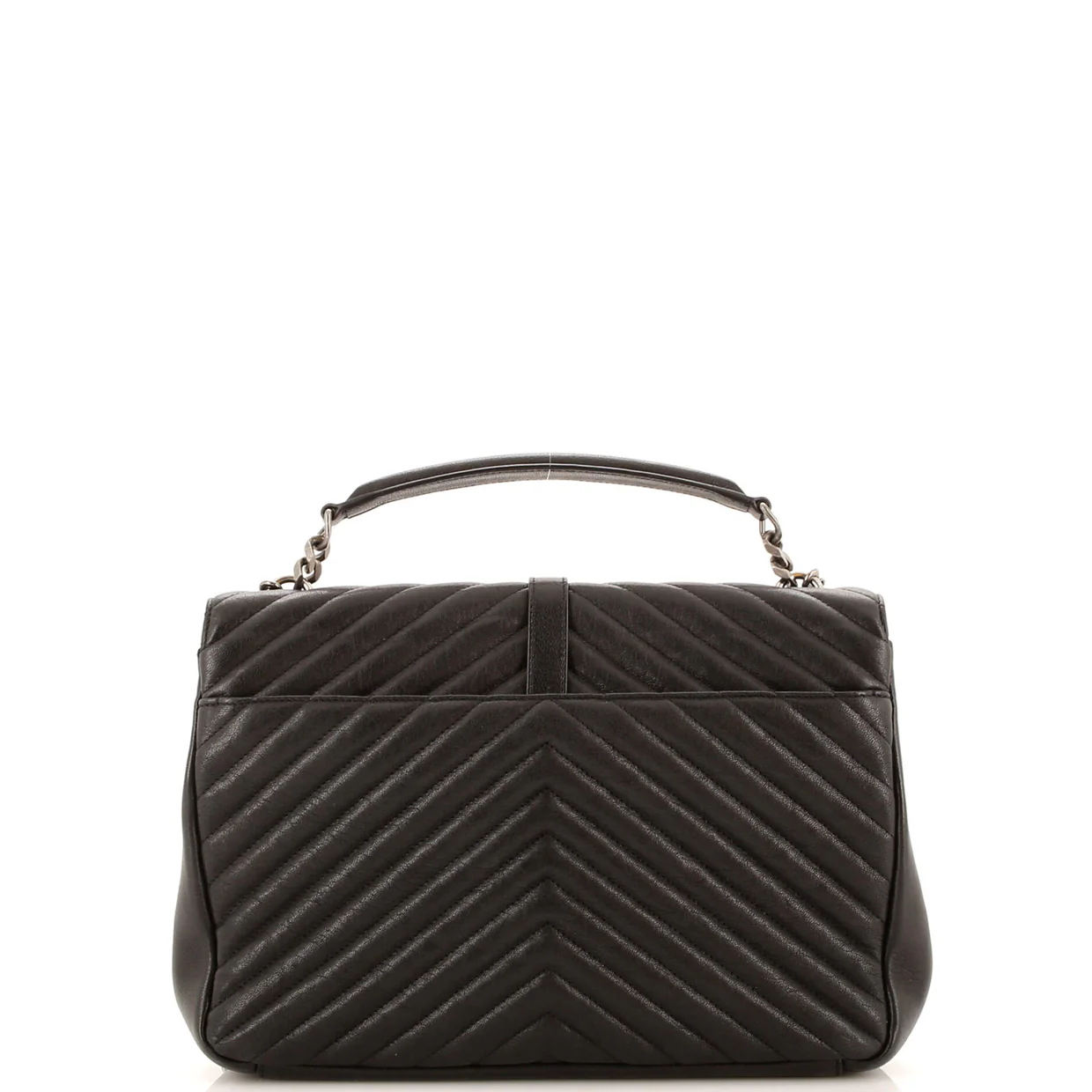 Classic Monogram College Bag Matelasse Chevron Leather Large - Deep Luxury