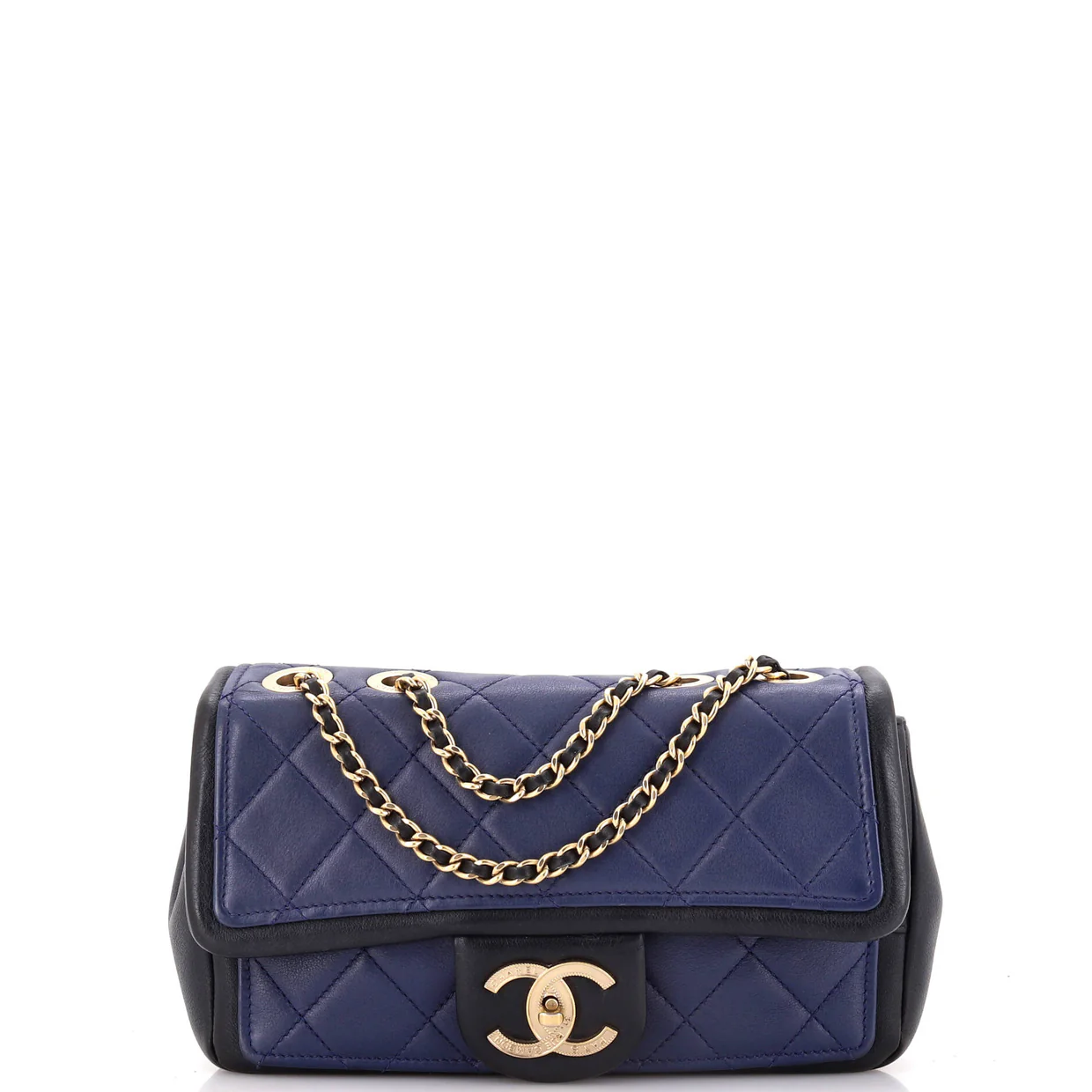 Graphic Flap Bag Quilted Calfskin Small - Deep Luxury