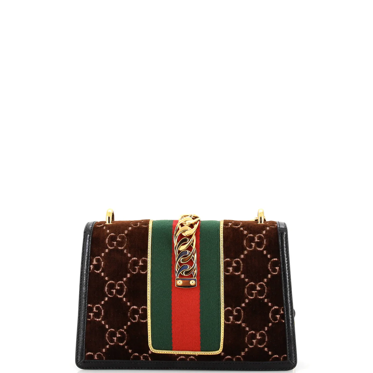 Sylvie Shoulder Bag GG Velvet Small - Deep Luxury