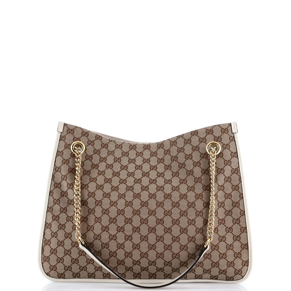 Horsebit 1955 Chain Tote GG Canvas with Leather Large - Deep Luxury