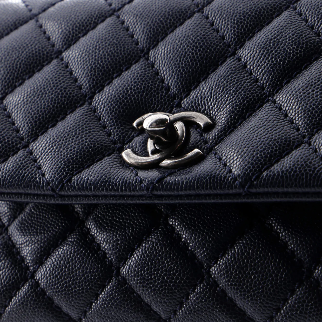Coco Top Handle Bag Quilted Caviar Mini - Deep Luxury