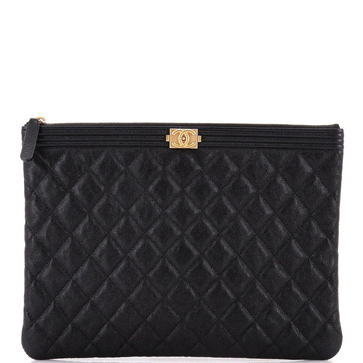 Boy O Case Clutch Quilted Caviar Medium - Deep Luxury