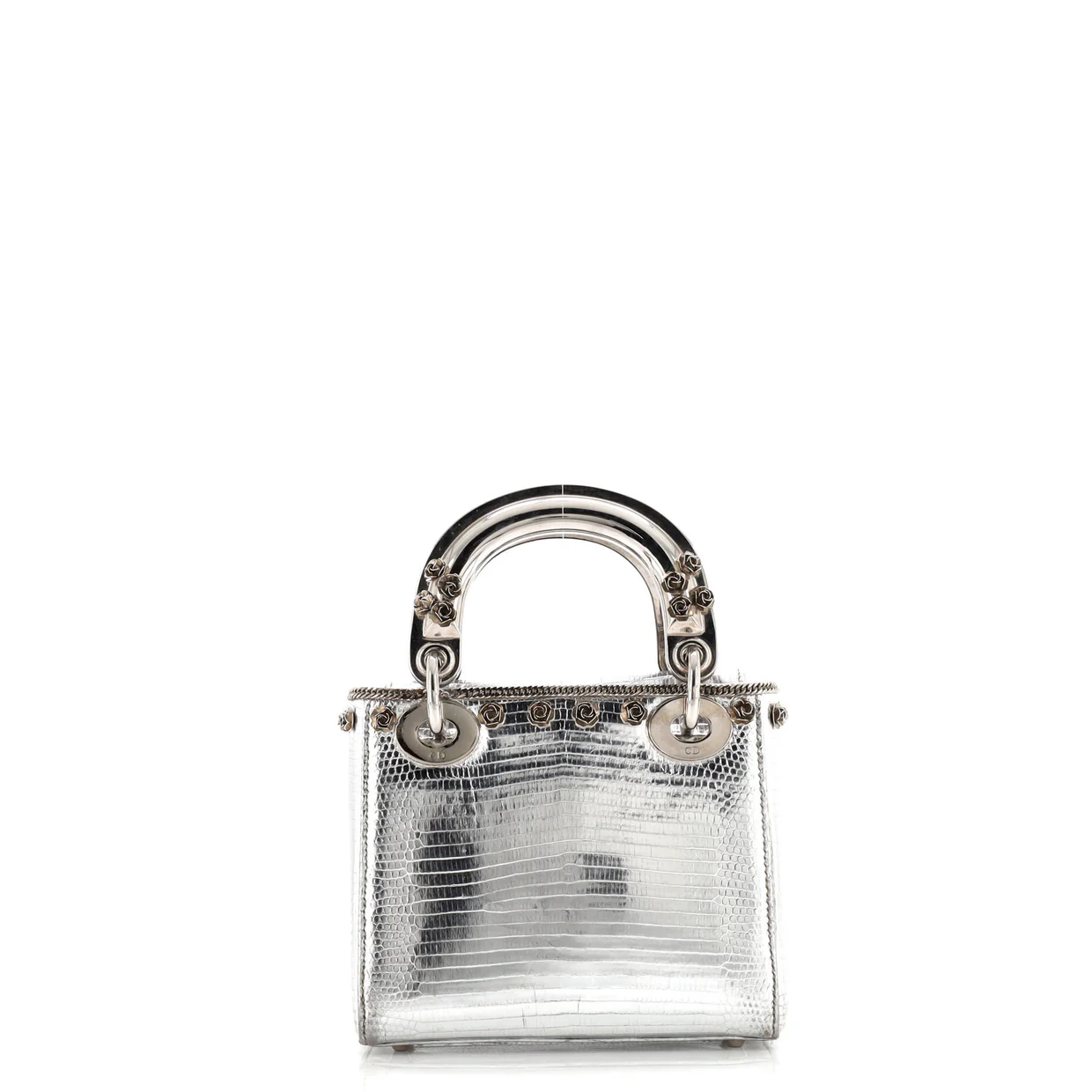 Lady Dior Bag Lizard with Metal Applique Mini - Deep Luxury