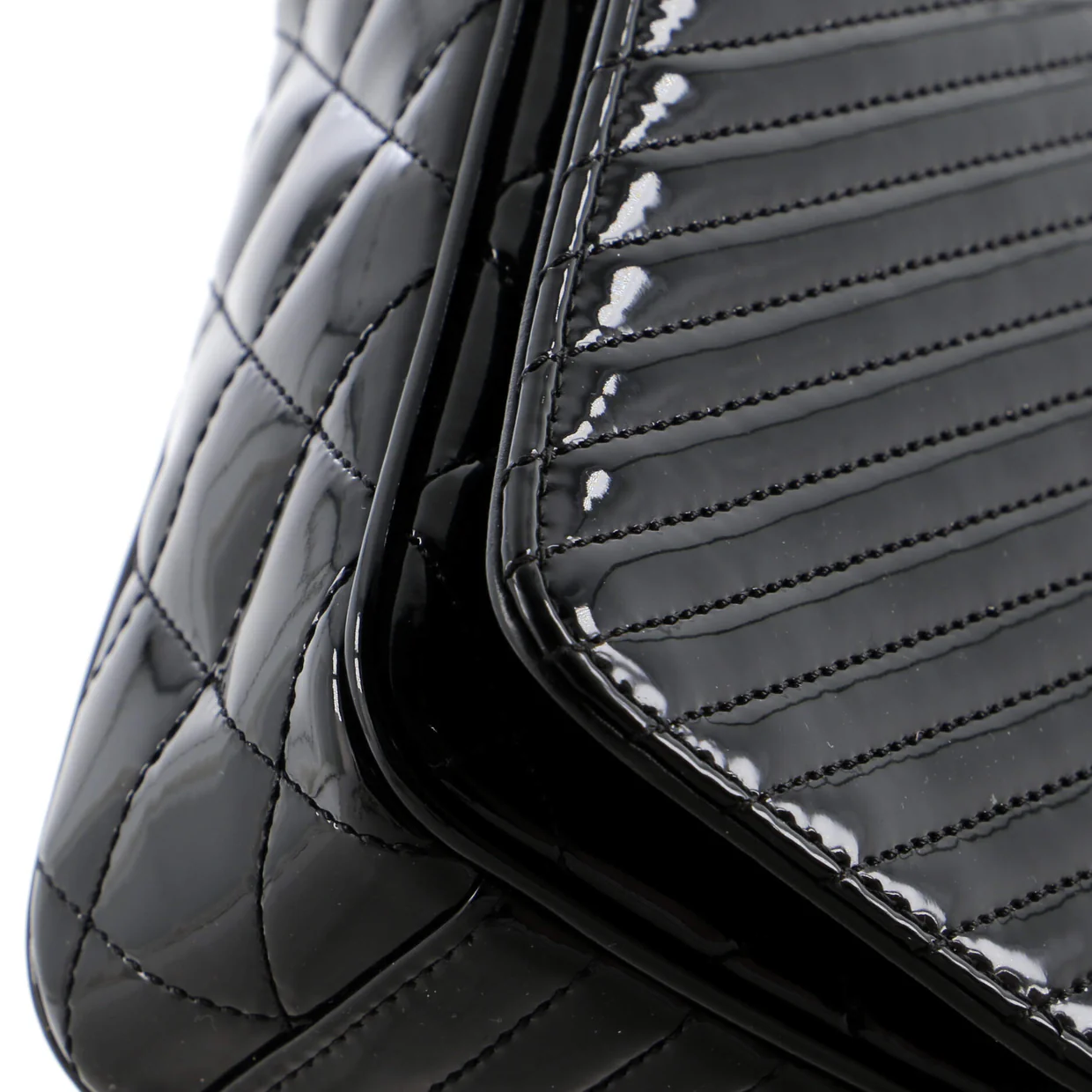 Coco Boy Flap Bag Quilted Patent Medium - Deep Luxury