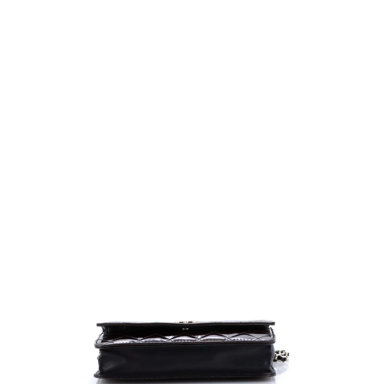 Brilliant Wallet on Chain Quilted Patent - Deep Luxury